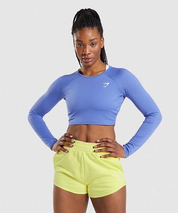 Dámské Long Sleeve Gymshark Tréninková Blankyt | CZ 3510DFM